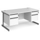 Harlow Straight Desk with 2 x Two Drawer Pedestals